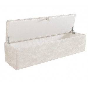 Banc de lit coffre Stearns & Foster ivory ouvert